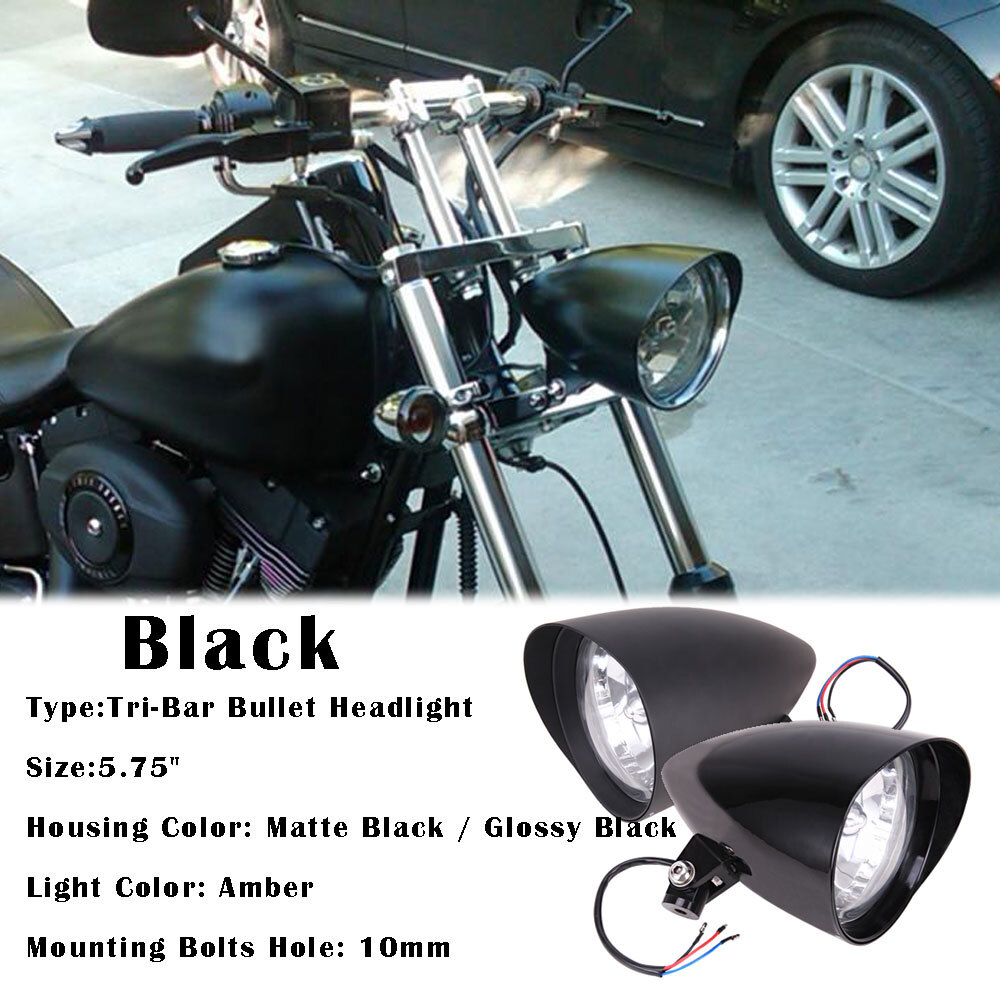 Chrome / Black Headlight Lamp Assembly fit for Sportster XL1200 Dyna Big Twins