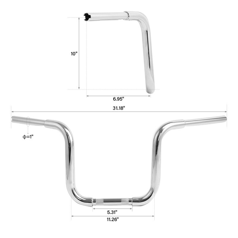 Chrome 10/12/14/16/18/20” Rise Ape Hanger Handlebar Fit For Harley Sportster