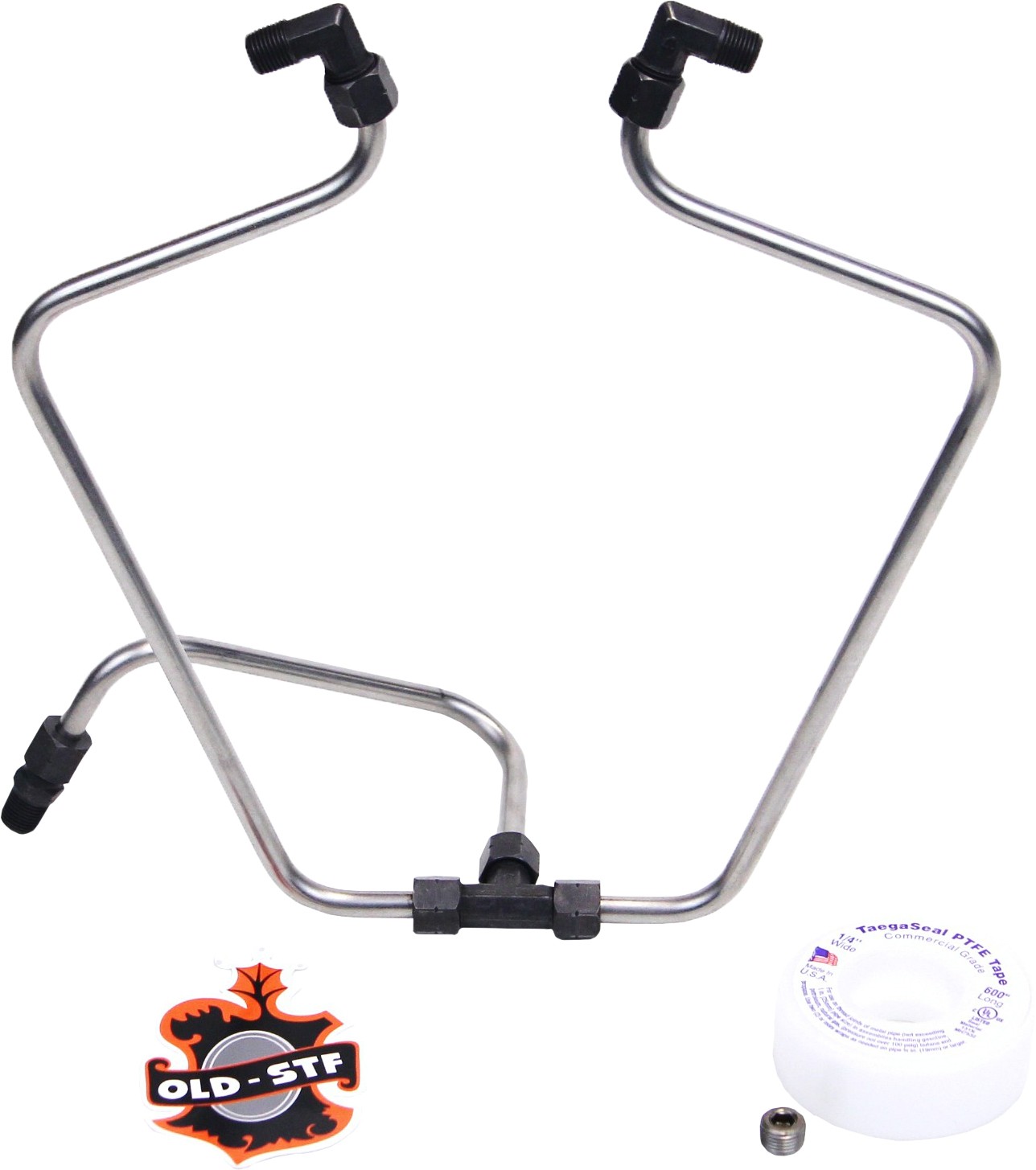 Old STF Rocker Box Stainless Split Oil Line Kit Shovelhead 1966-84