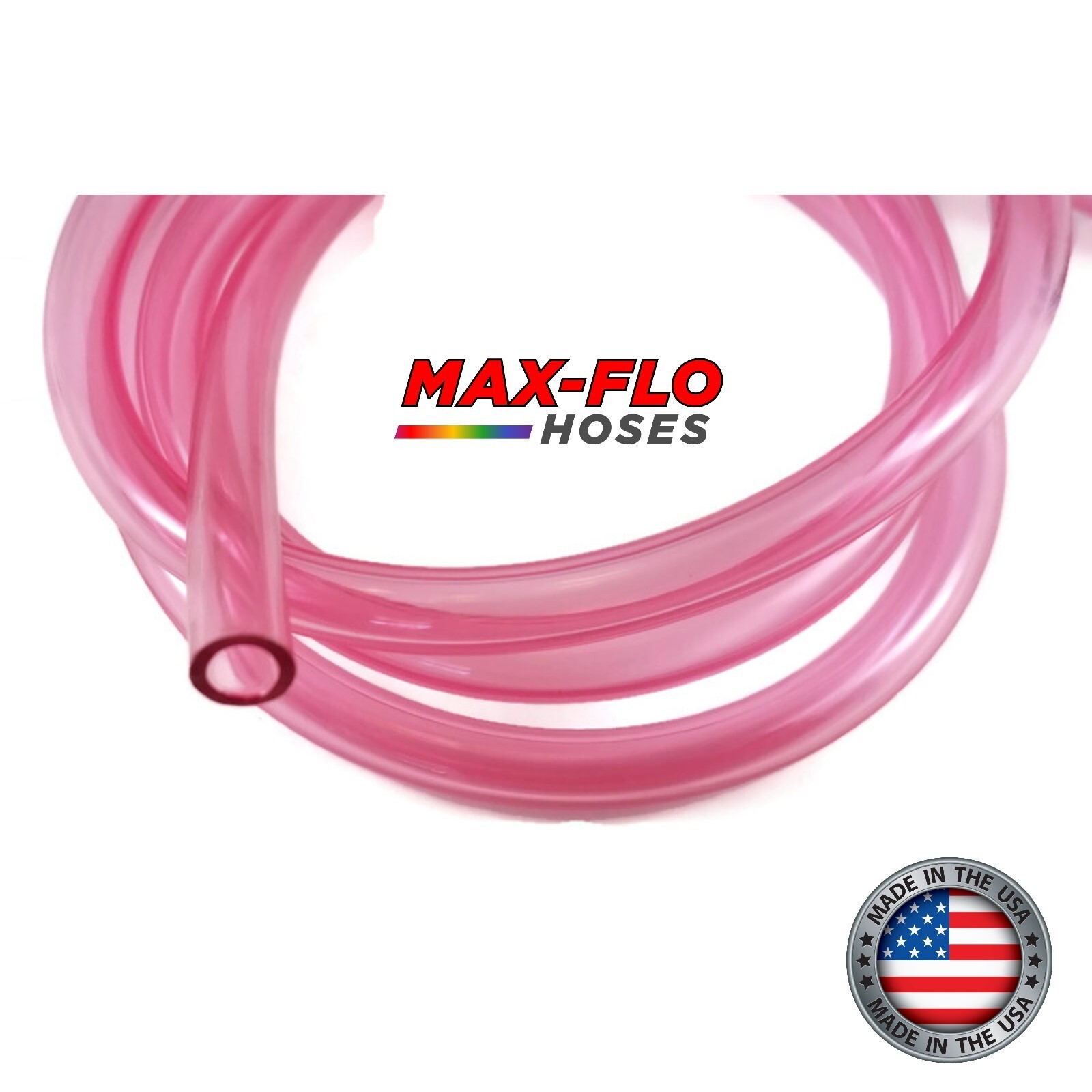 4′ CLEAR PINK Fuel Line 3/16″ (4.8mm) ID X 5/16″ Gas Hose Tubing + Visu Filter