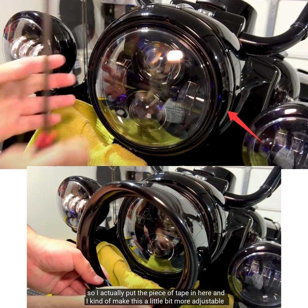 Chrome 7″ Headlight Trim Ring Visor Bezel for Harley Touring Road King Softail