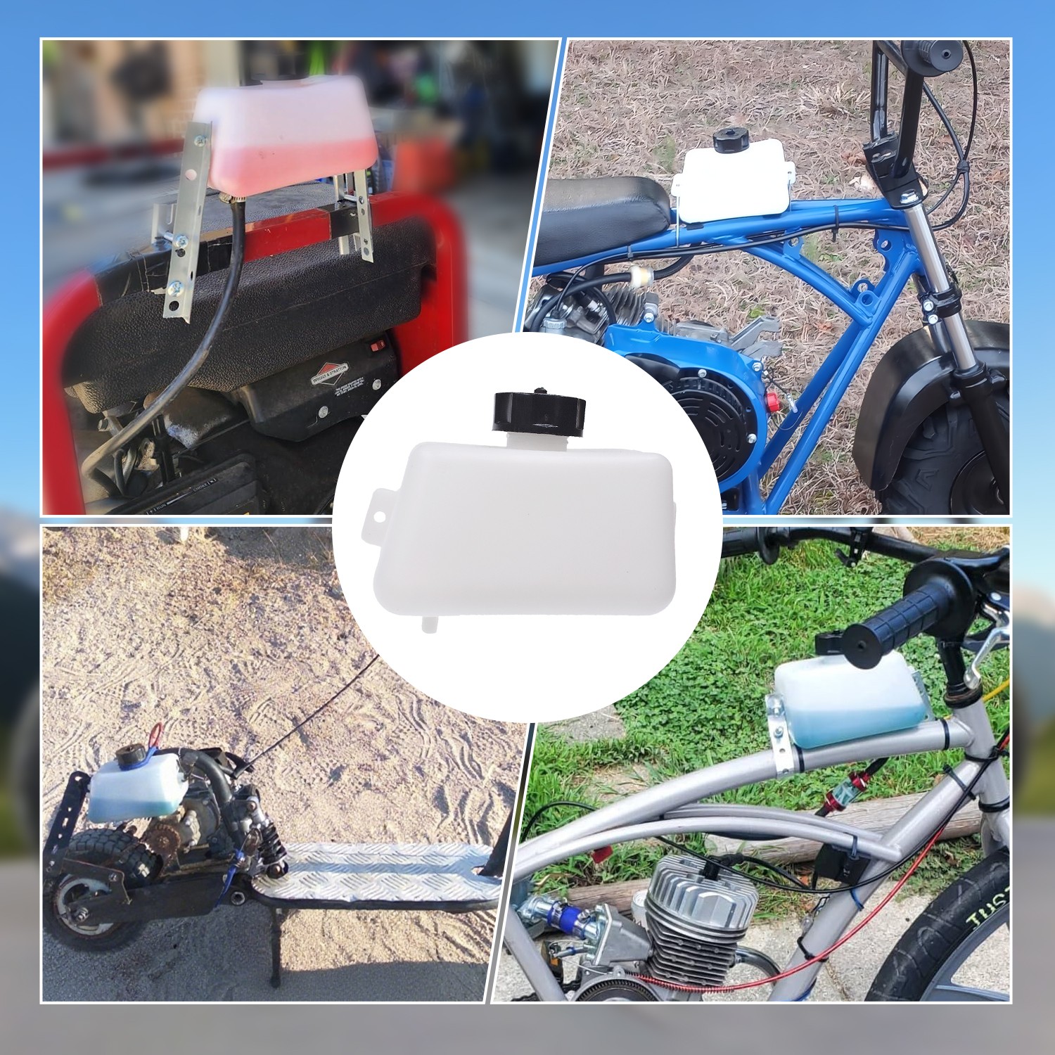 Gas Fuel Petrol Tank With Cap For 49cc 47cc ATV Quad Pocket Bike Pit Dirt Bike