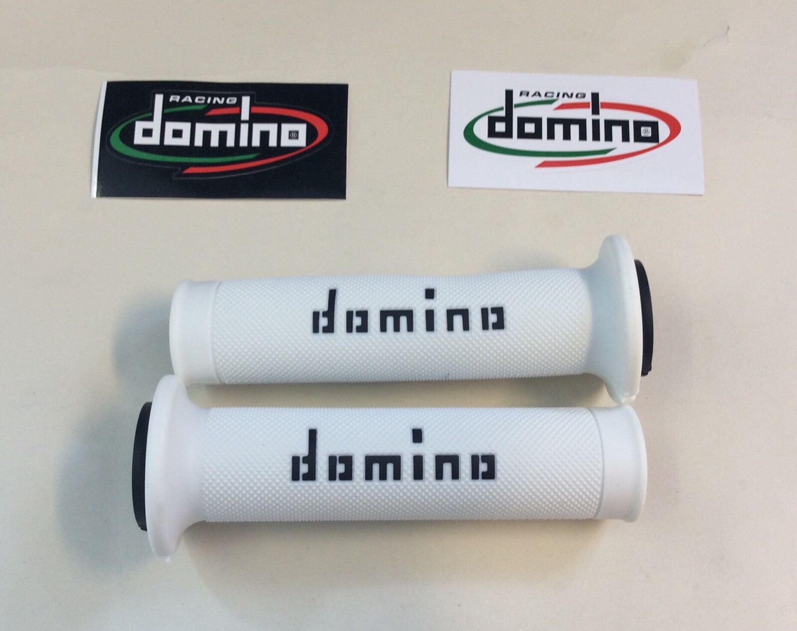 A010 Domino White Black XM2 Motorcycle Race Grips Track Bike Streetfighter