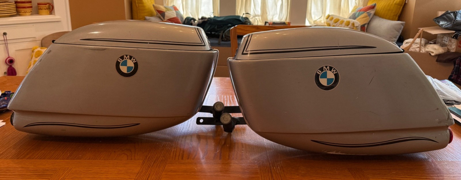 BMW Wixom Motorcycle Hard Saddle Bags and Mounting Brackets
