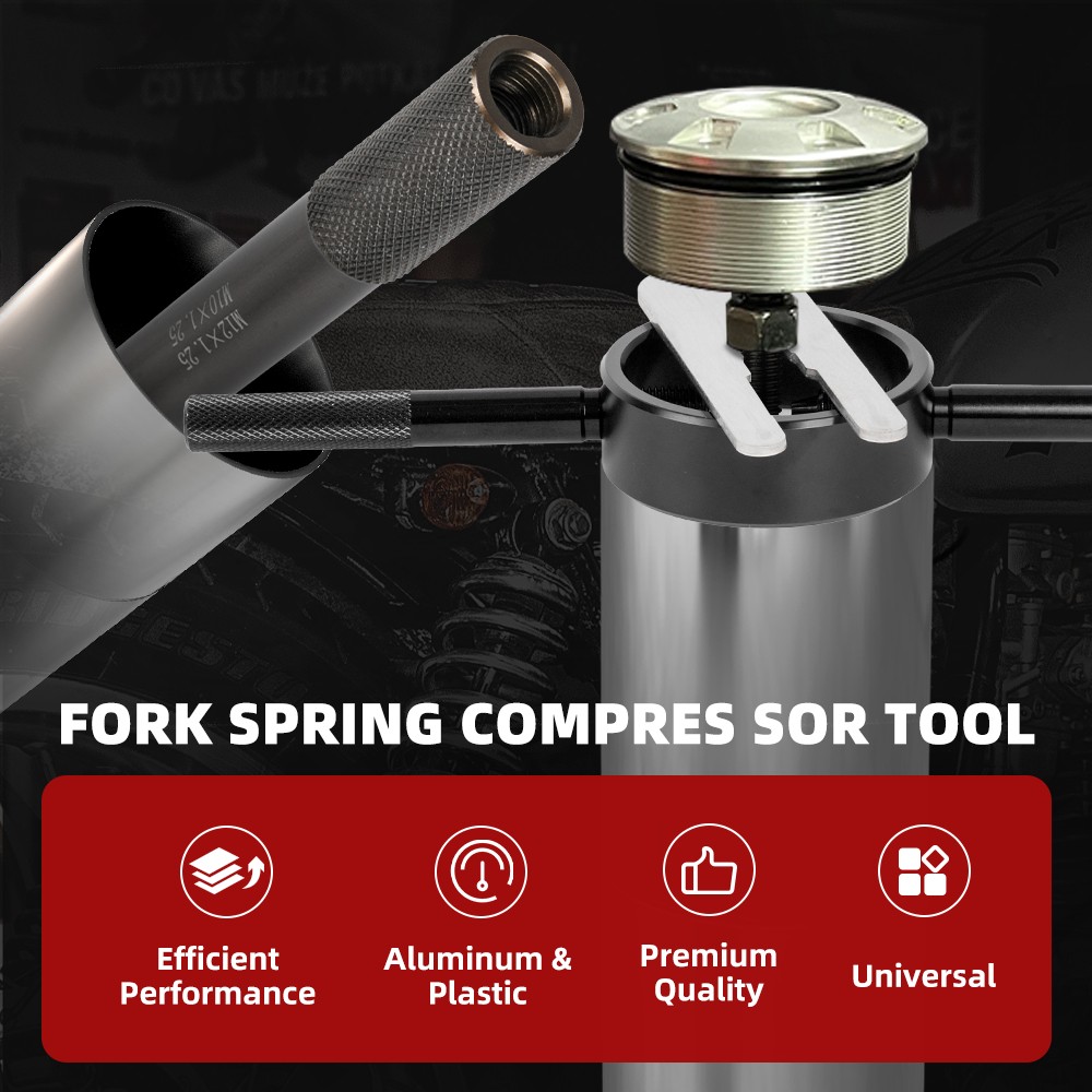 Universal Motorcycle Fork Spring Compressor Tool and Fork Oil Level Tool Kit NEW