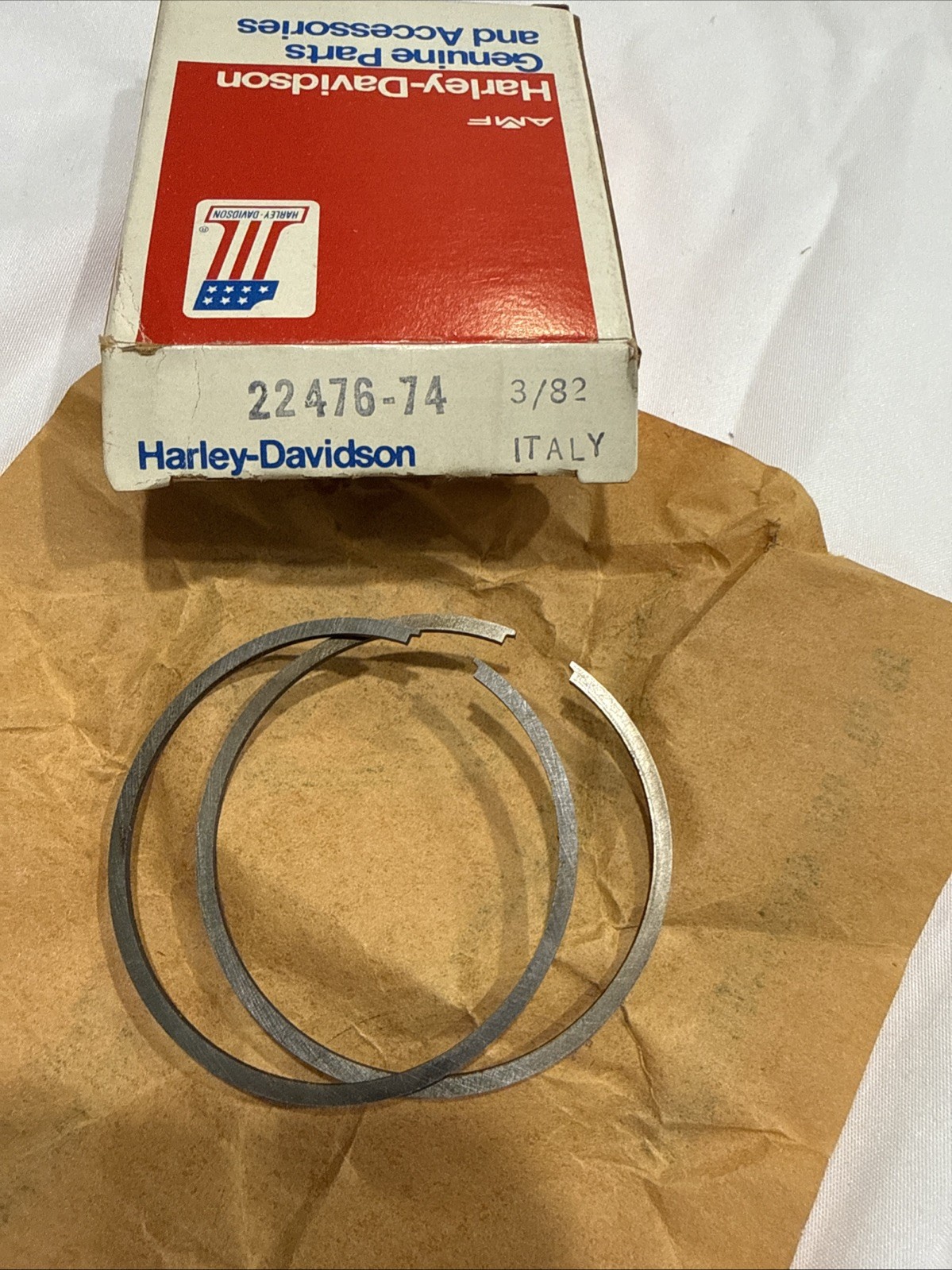 AERMACCHI HARLEY NOS 22476-74 piston RINGS (one pair) 1974 1975 1976 1978 SX175