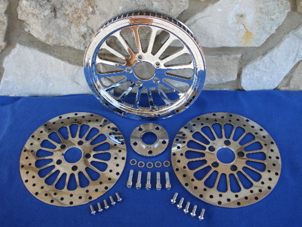 FOR HARLEY SOFTAIL CHOPPERS KCINT SUPER SPOKE 65 T 1 1/2″ PULLEY & ROTOR KIT