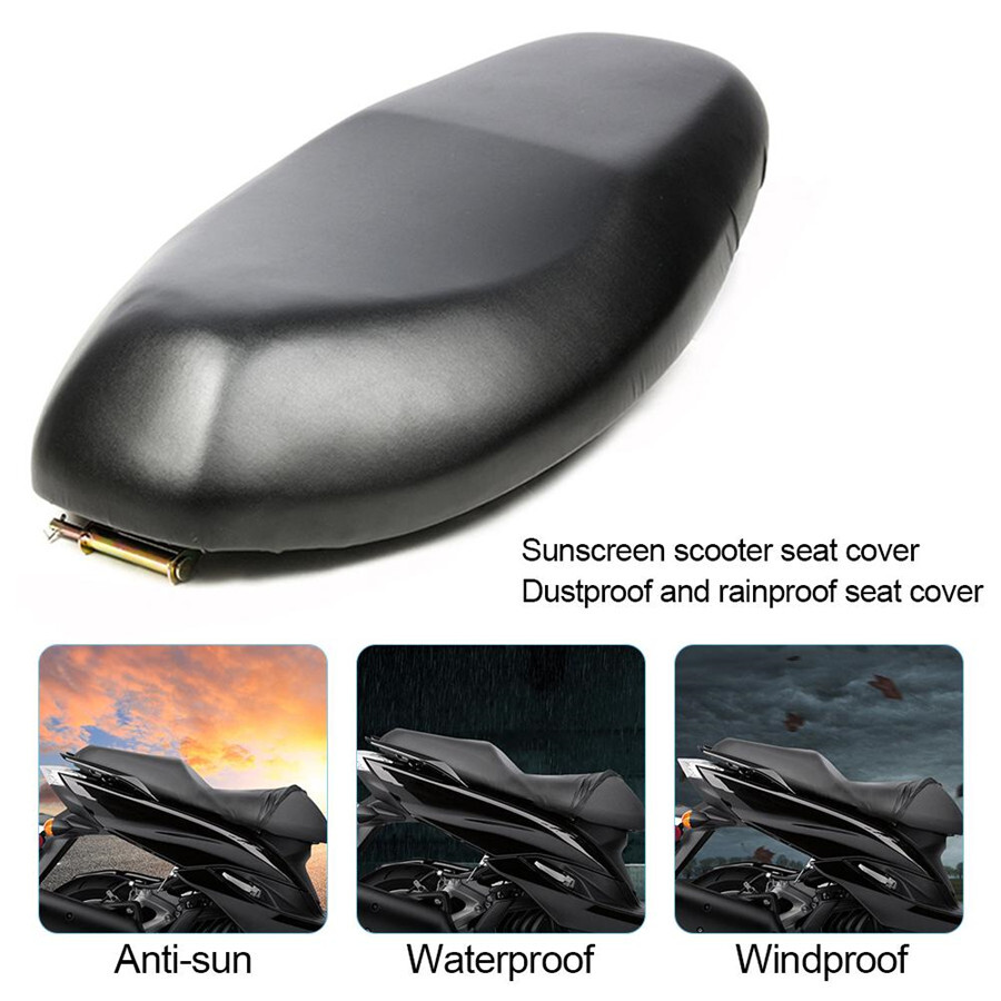 Seat Cover Cushion Dust-proof Waterproof For Motorcycle Scooter Black XL Size