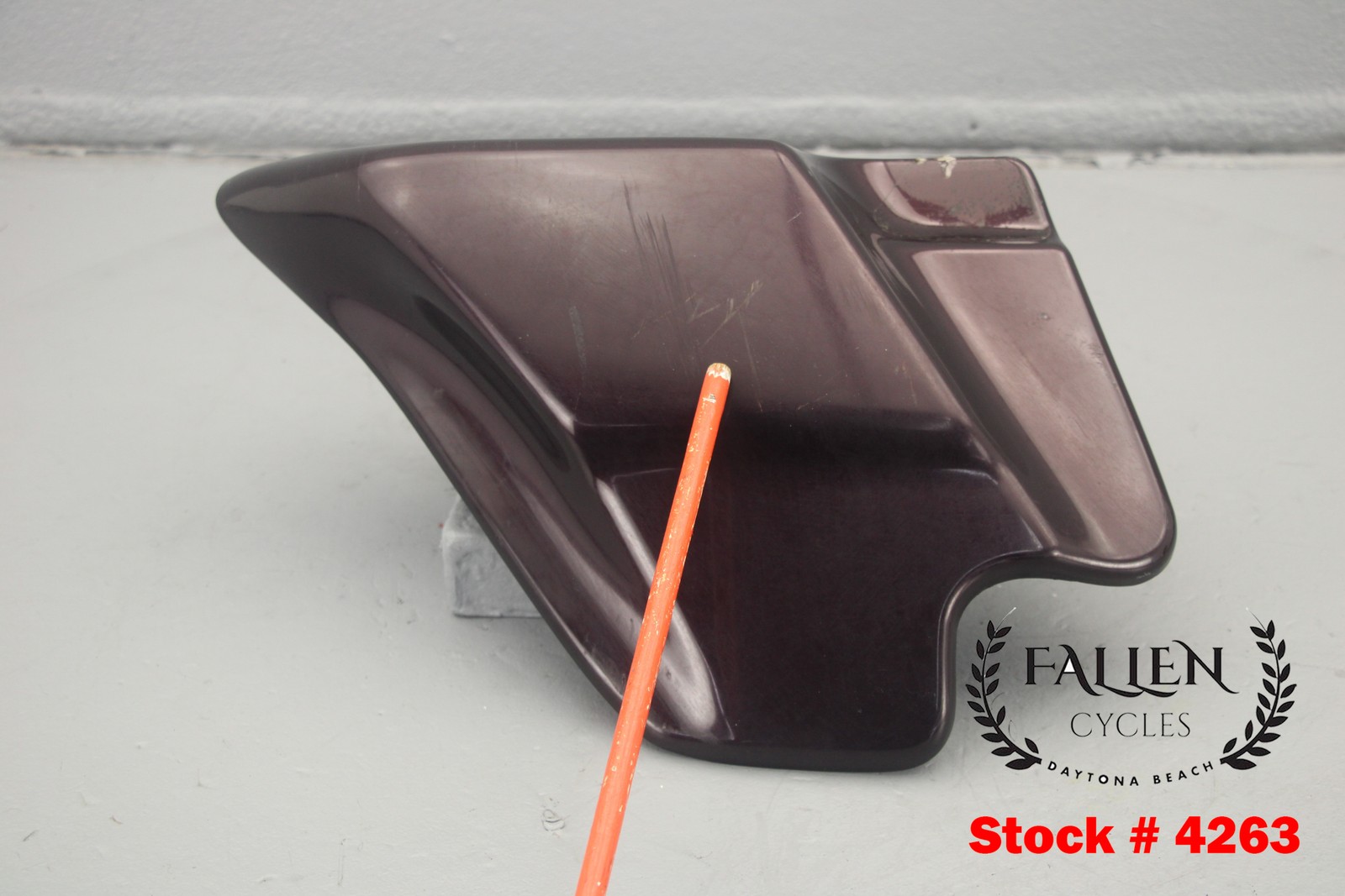 2006 Harley Street Glide LEFT Side Frame Cover Panel BLACK CHERRY #4263