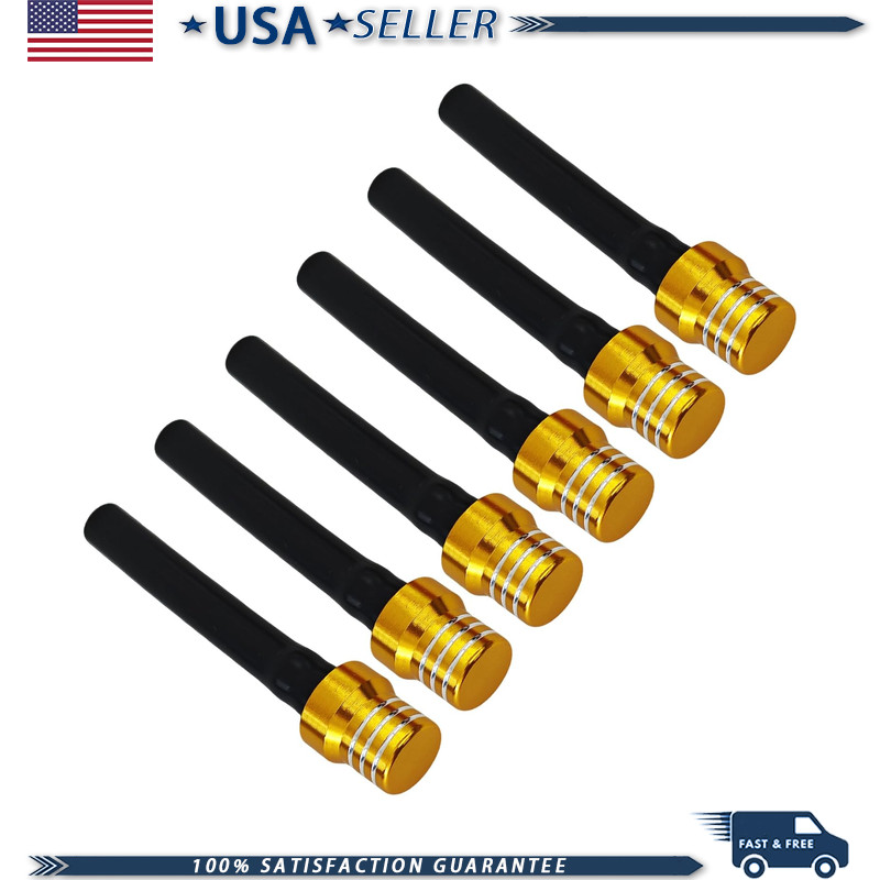 6PCS Motorcycle Gas Cap Air Vent Hose, CNC Billet Aluminum Alloy UnivColor: Gold