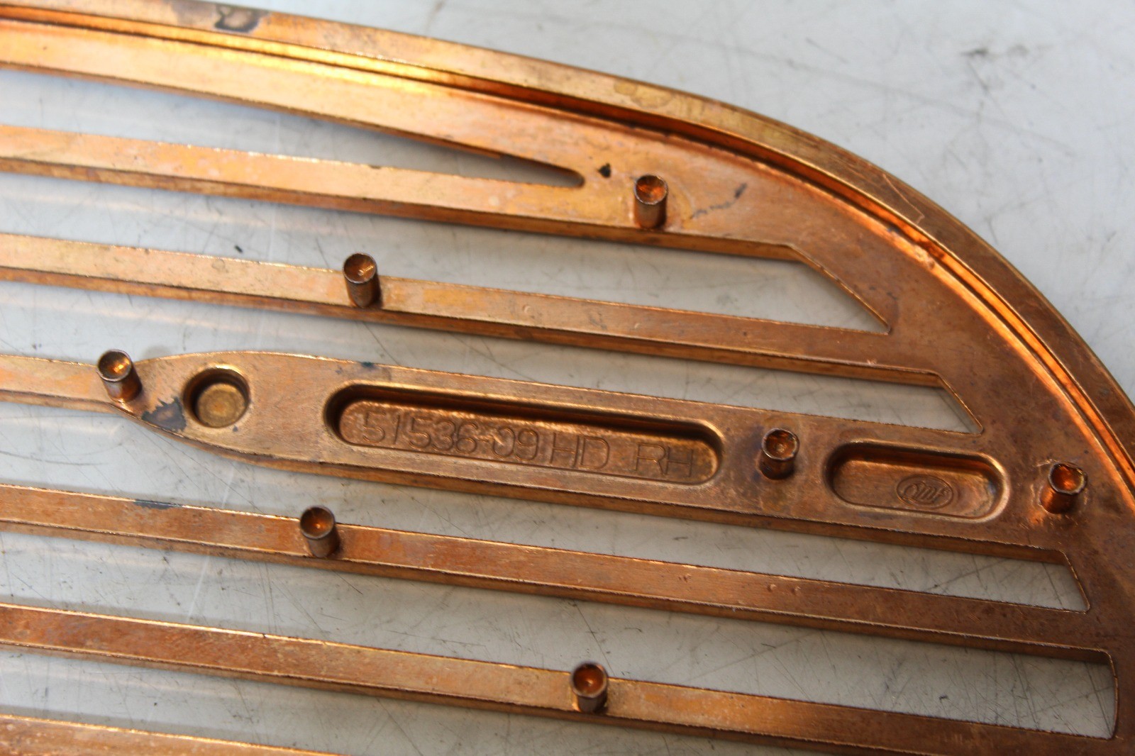 2012 Harley CVO Electra Glide Rumble Rider Floorboard Insert Copper Plated Pair