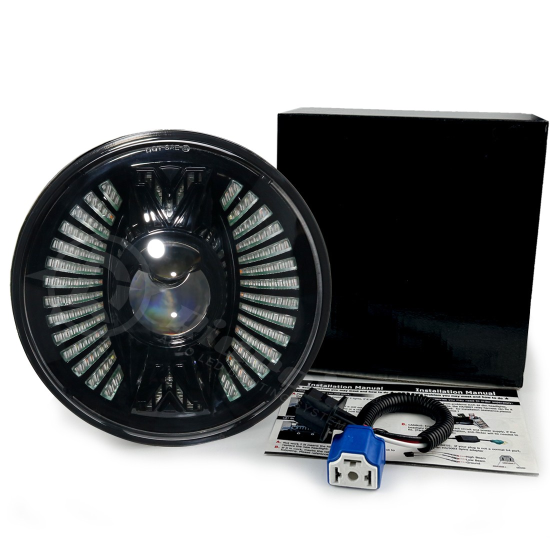 For Kawasaki VN Vulcan 500 750 800 900 1500 DOT 7″INCH LED Headlight Turn Signal