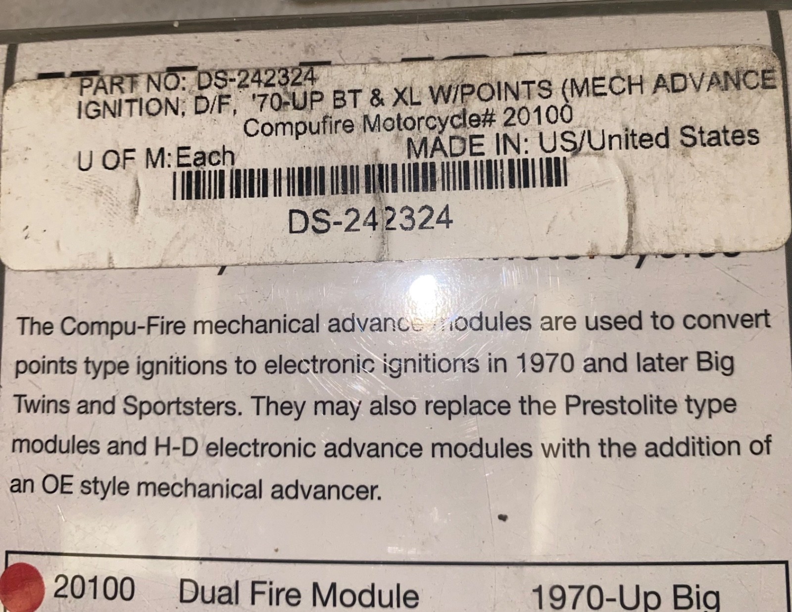 1970–2003 Harley-Davidson Compu-Fire MECHANICAL Advance Ignition Module 20100