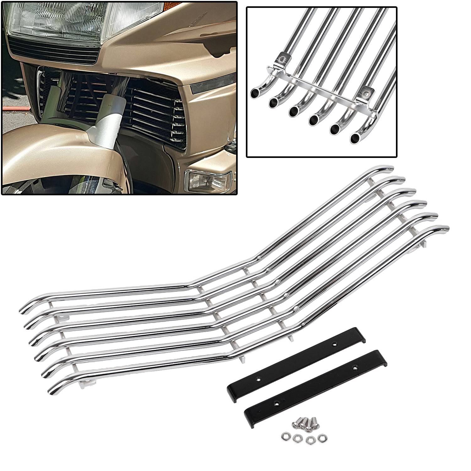 Chrome Tube/Tubular Radiator Grille For Honda Goldwing 1500 GL1500SE 1988-2000