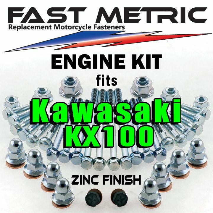 Kawasaki KX 100 Engine Rebuild Bolt Kit | FACTORY style ZINC Fasteners