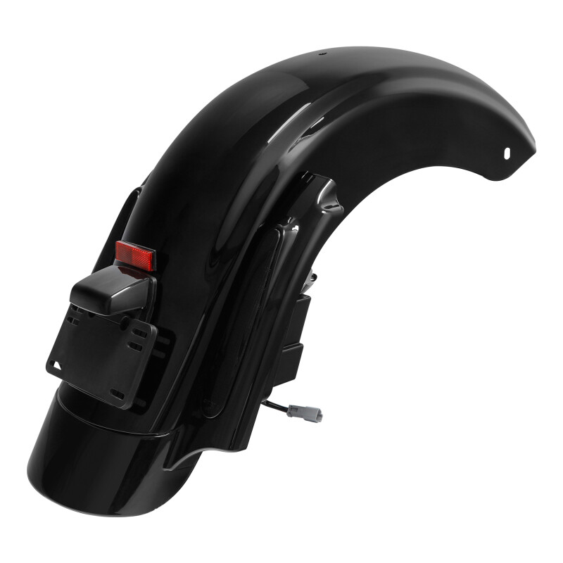 Vivid Black Rear Fender System W/ LED Light Fit For Harley Road Glide 2009-2013