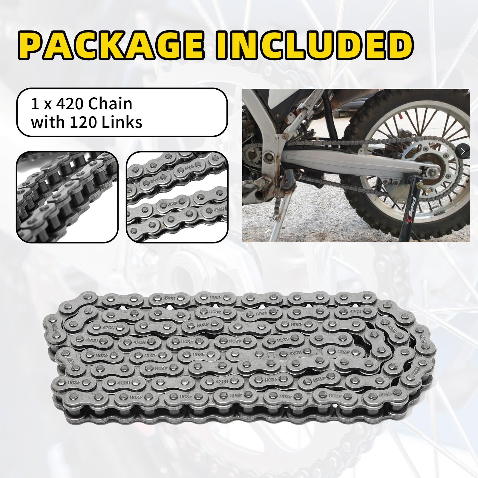 Drive Chain 420 x 120 Links for Yamaha GT80 73-82 DT80 77-83 DT100 YB100 YSR50