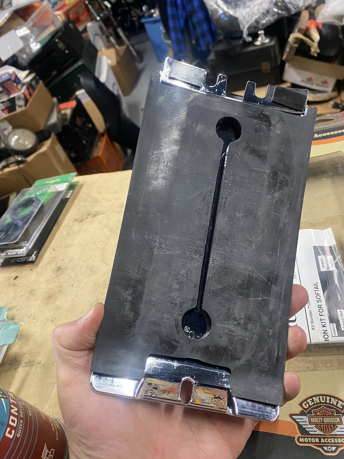 Harley Chrome Dash Panel Cover Trim Gas Tank Extension 00^ 71283-01 Softail OEM