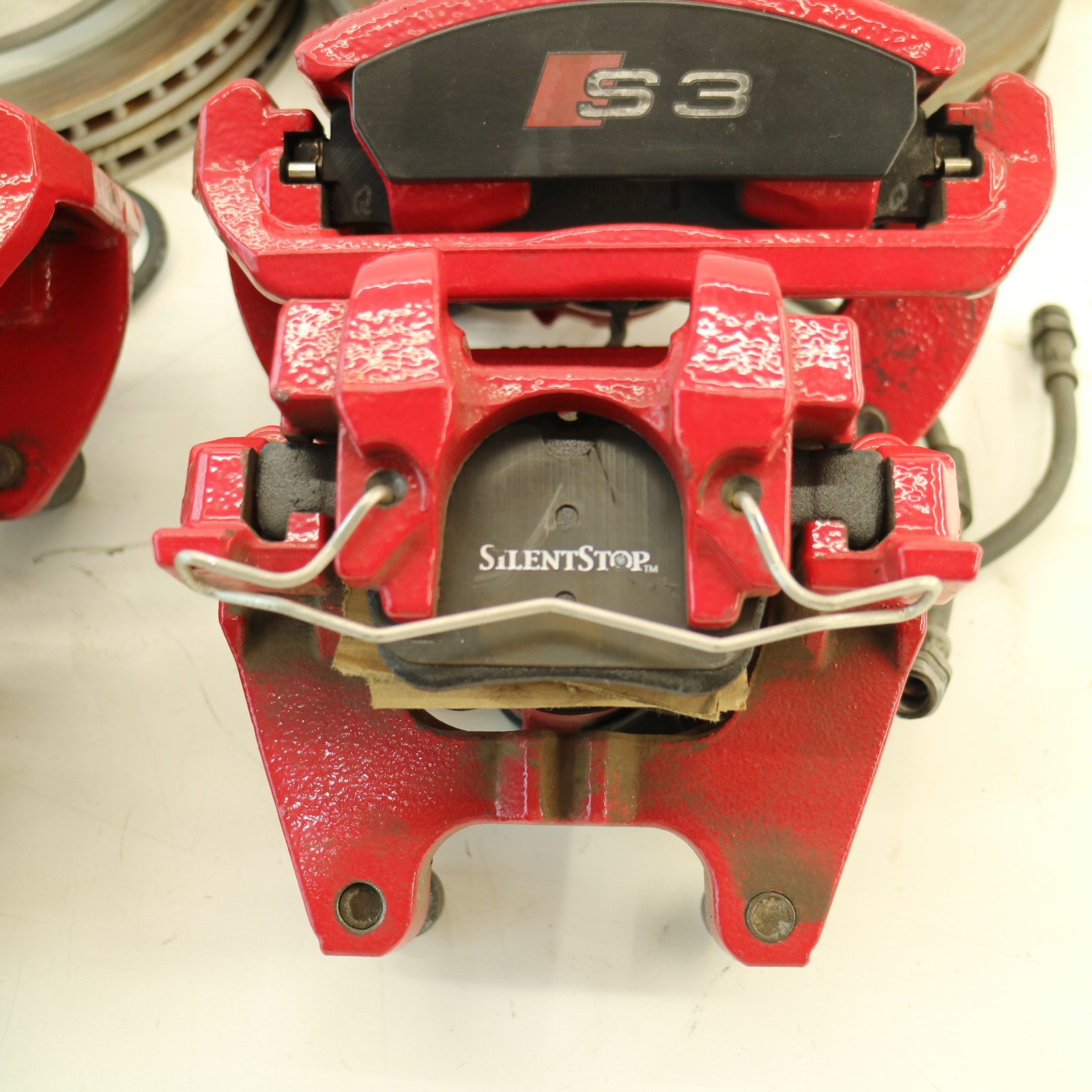 15 16 AUDI S3 8V BRAKE CALIPERS ROTORS PADS LINES FRONT REAR RIGHT LEFT 💥RED