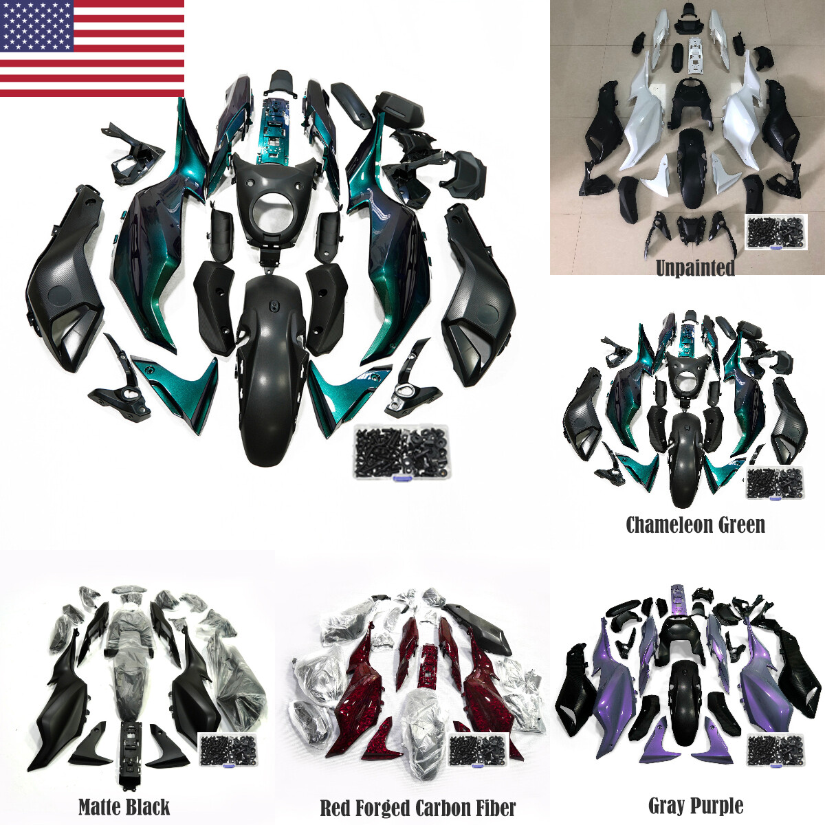 Fairing Kit + Bolts Fit For Yamaha FZ07 MT-07 2012-2017 ABS Injection Bodywork