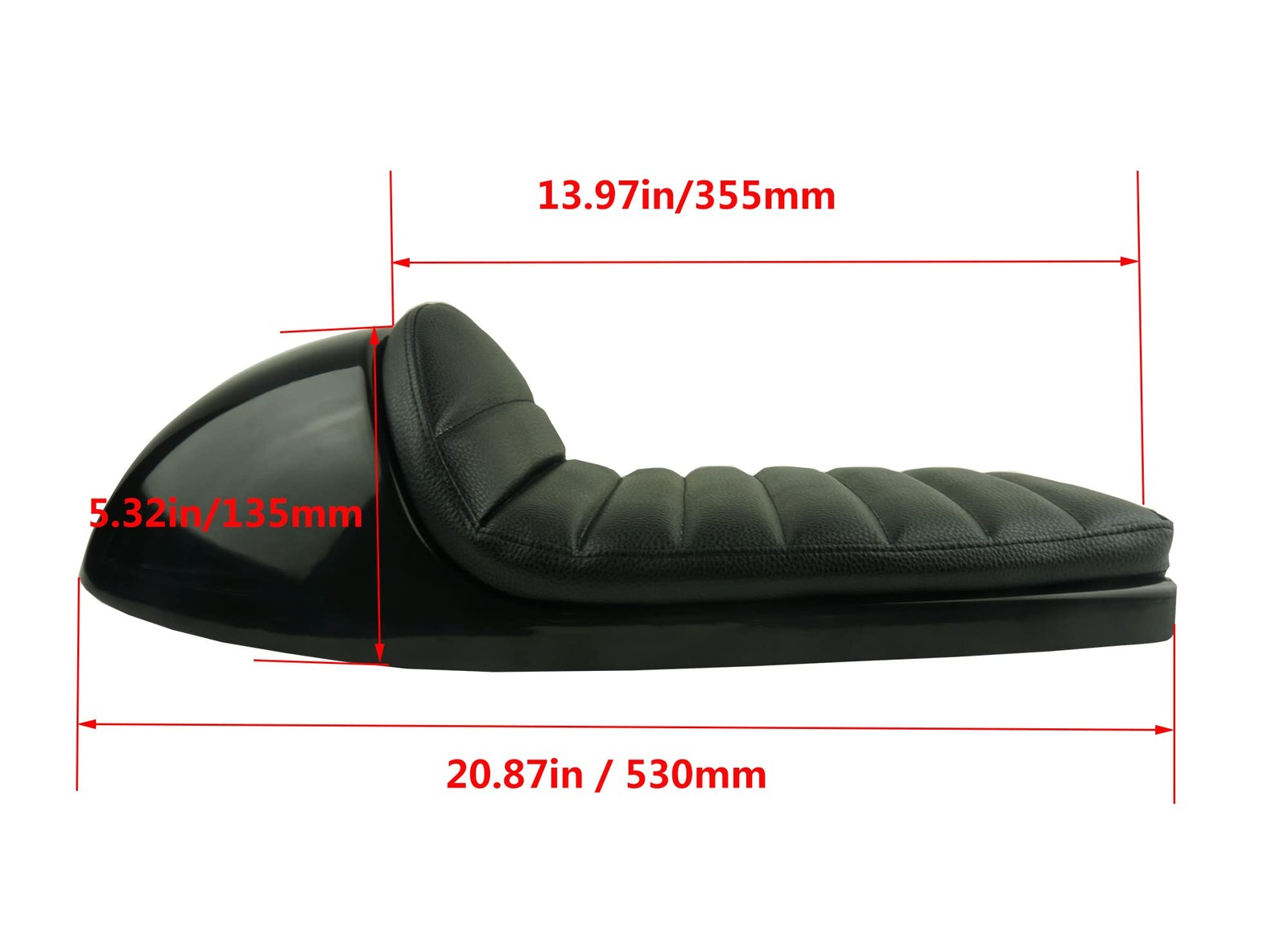 Black Hump Retro Motorcycle Cafe Racer Seat Vintage Style Cushion Saddle