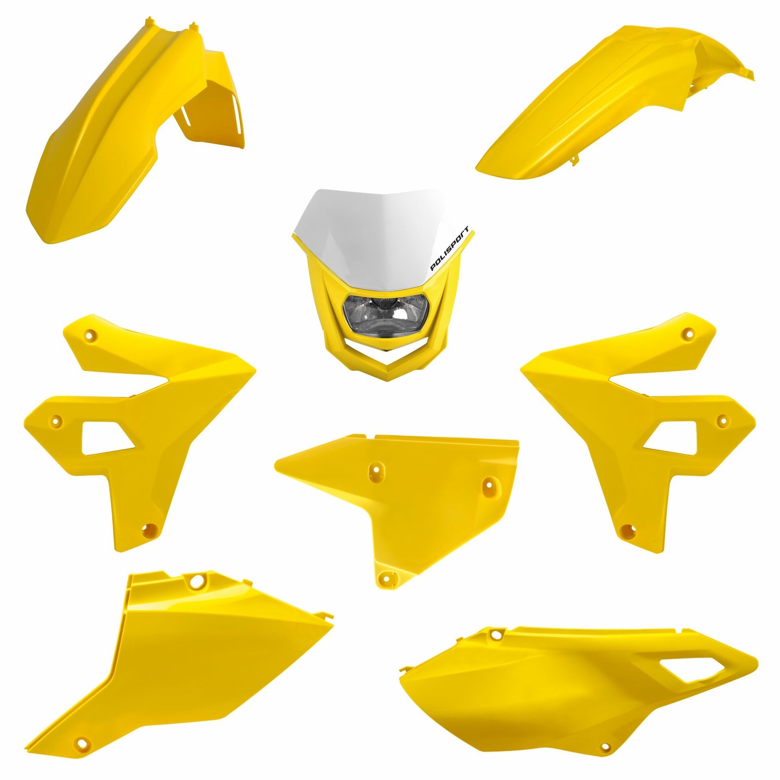 Polisport 91590 Restyling Kit w/Halo Headlight YELLOW fits 00-24 Suzuki DRZ400