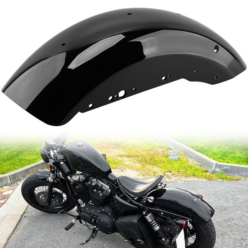 Vivid Black Rear Fender Fit For Harley Sportster XL883 XL1200 Custom 2004-Up