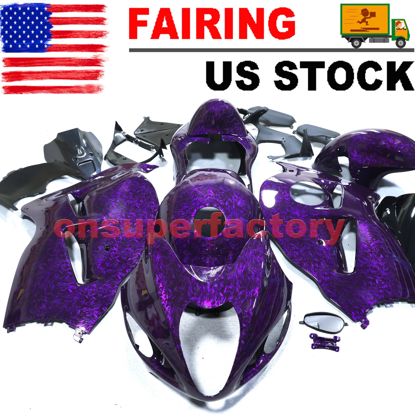 US Forged Carbon Fiber Fairing Kit For Suzuki Hayabusa GSXR1300 GSX1300R 99-2007