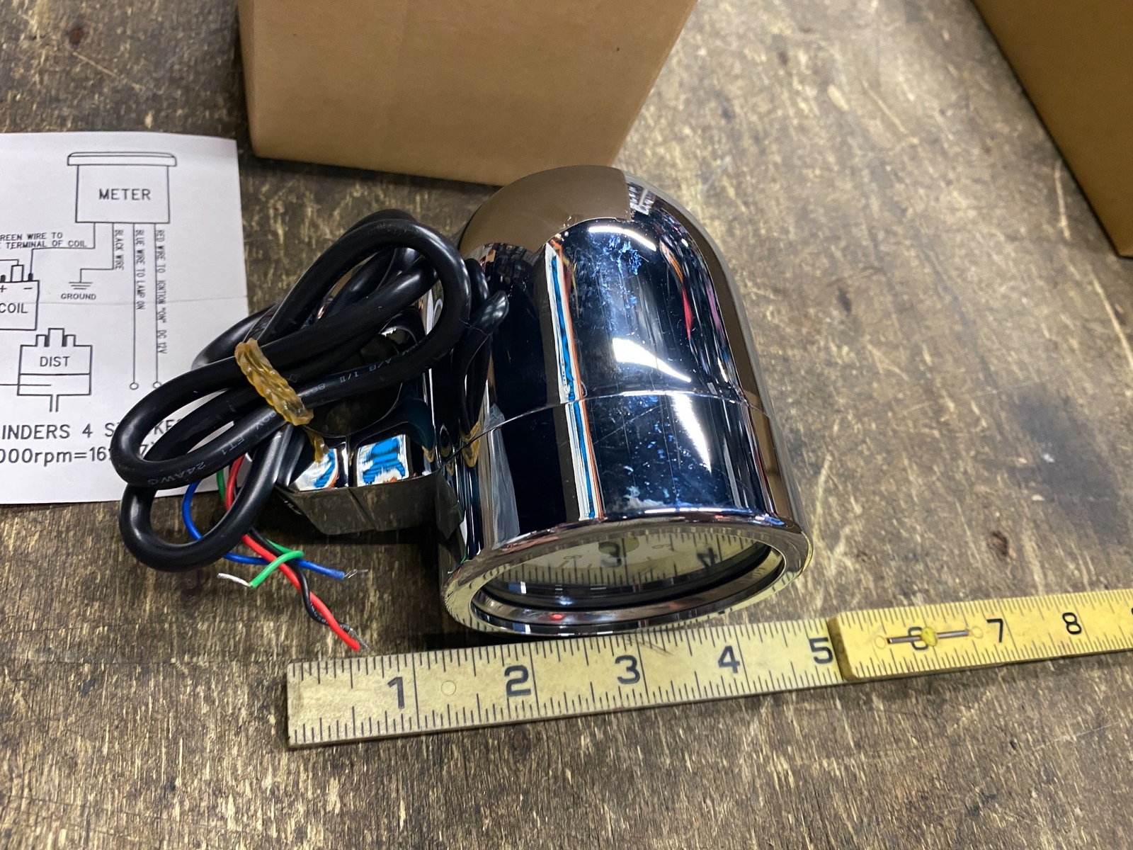 Baron Custom Bullet Billet Tachometer Clamp On Harley Softail Chopper Dyna FXR!