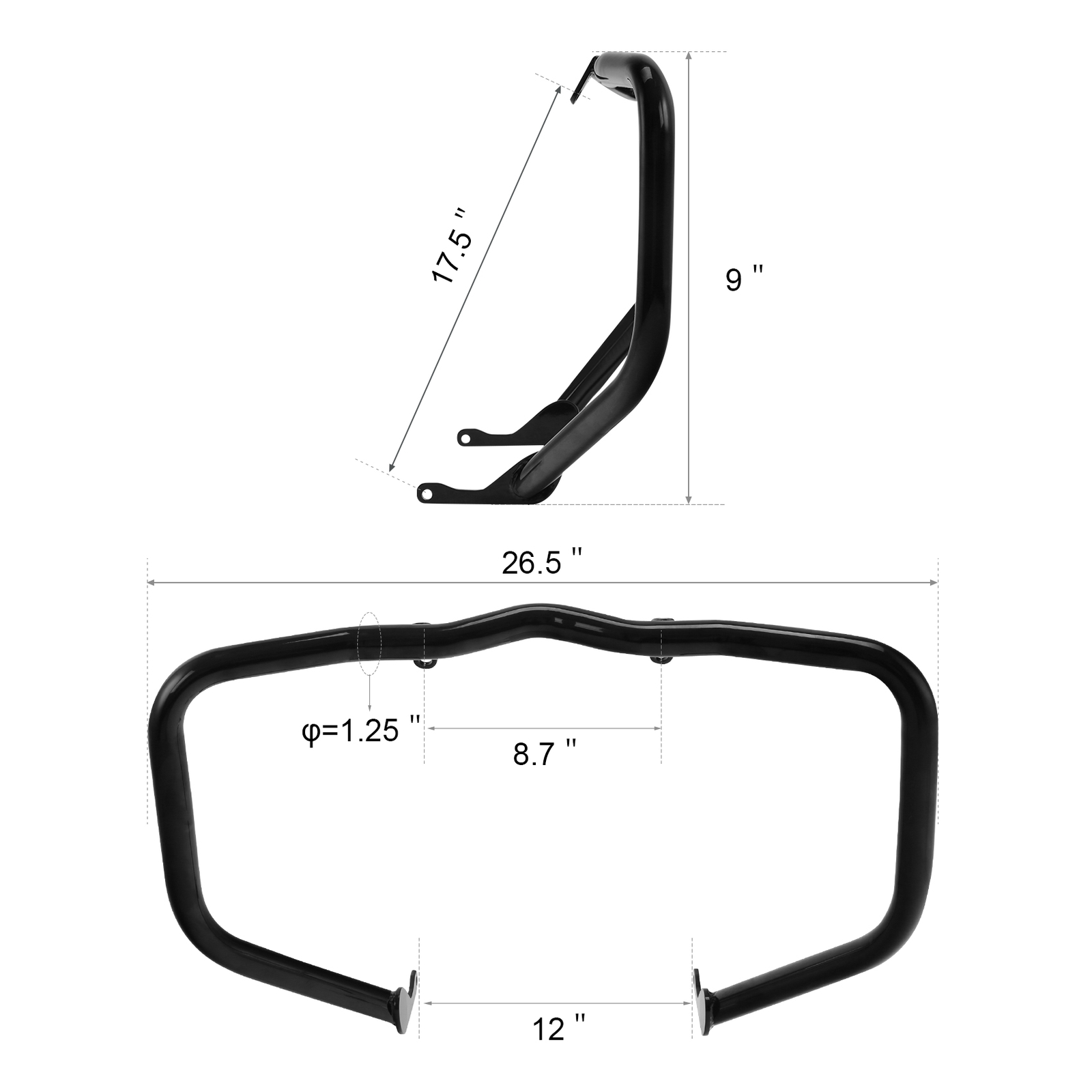 Gloss Black Engine Guard Crash Bar Fit For Harley Sportster S RH1250S 2021-2025