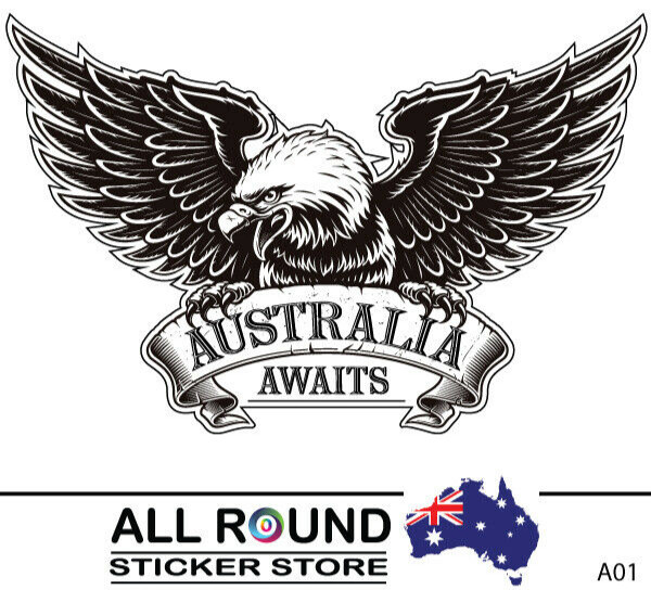 Large Adventure Australia Awaits Eagle Motorhome Sticker Decal for car camper