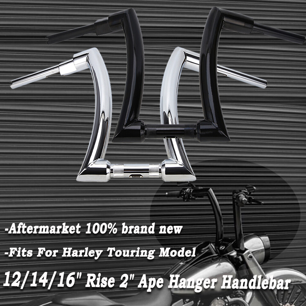 12 14 16 ” Rise 2″Ape Hanger Handlebar for Harley Touring Sportster Softail Dyna