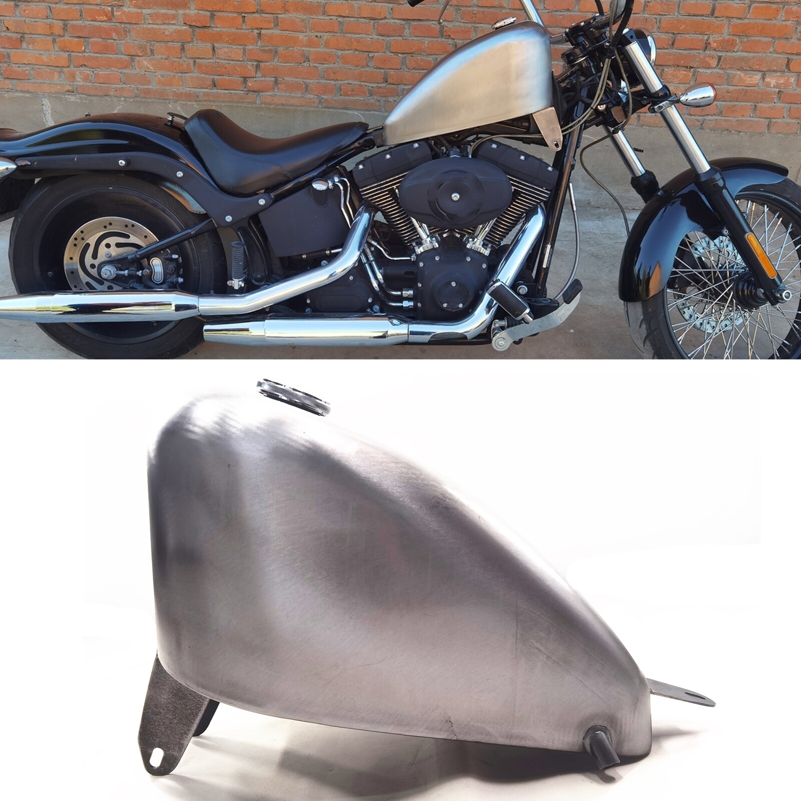 Motorcycle Petrol Gas Fuel Tank W/ Cap For Harley Softail All Models Before 2006