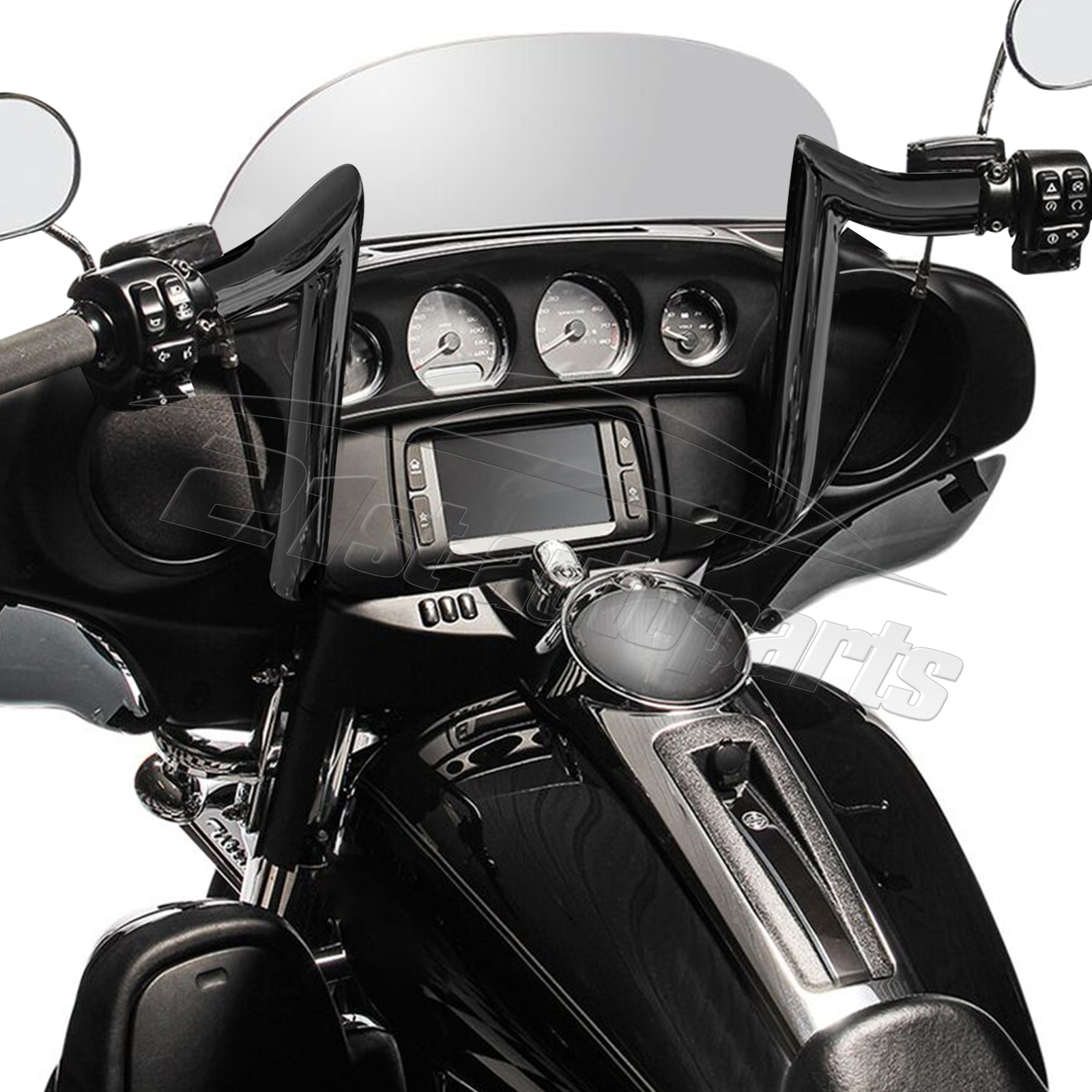 Gloss Black 14″ Pre-Wired Meathook Handlebars For Harley Electra Glide 2014-2023