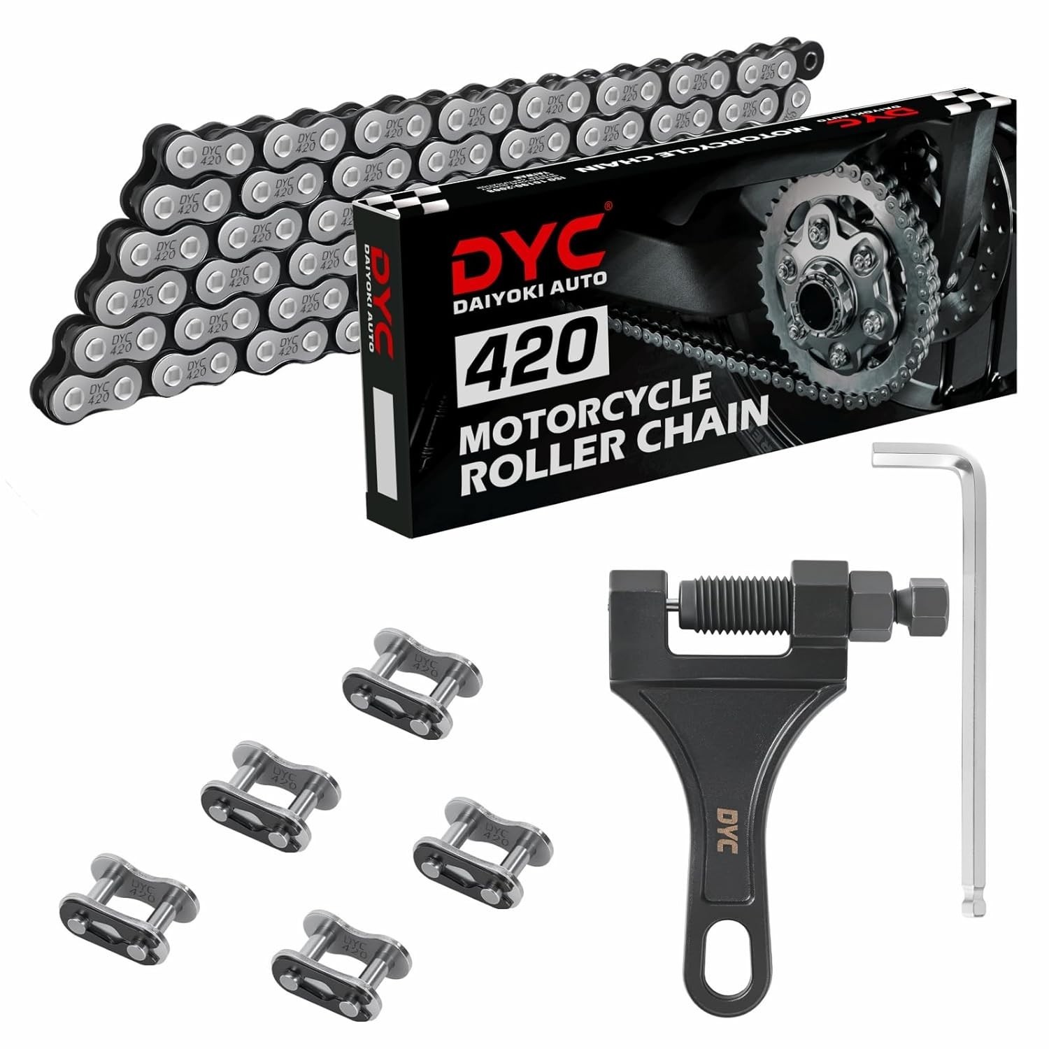 Motorcycle Chain Alloy Steel 420-132 Links Fit ATV Dirt Bike Go Karts