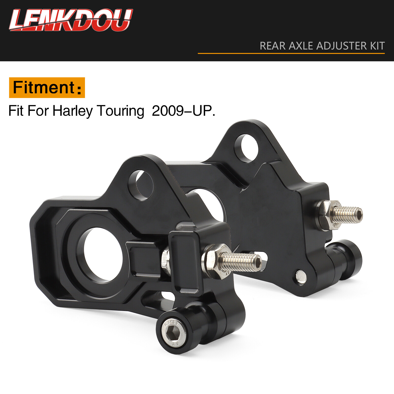 Motorcycle Rear Axle Adjuster Kit For Harley Electra Glide Road Glide 2009-Later