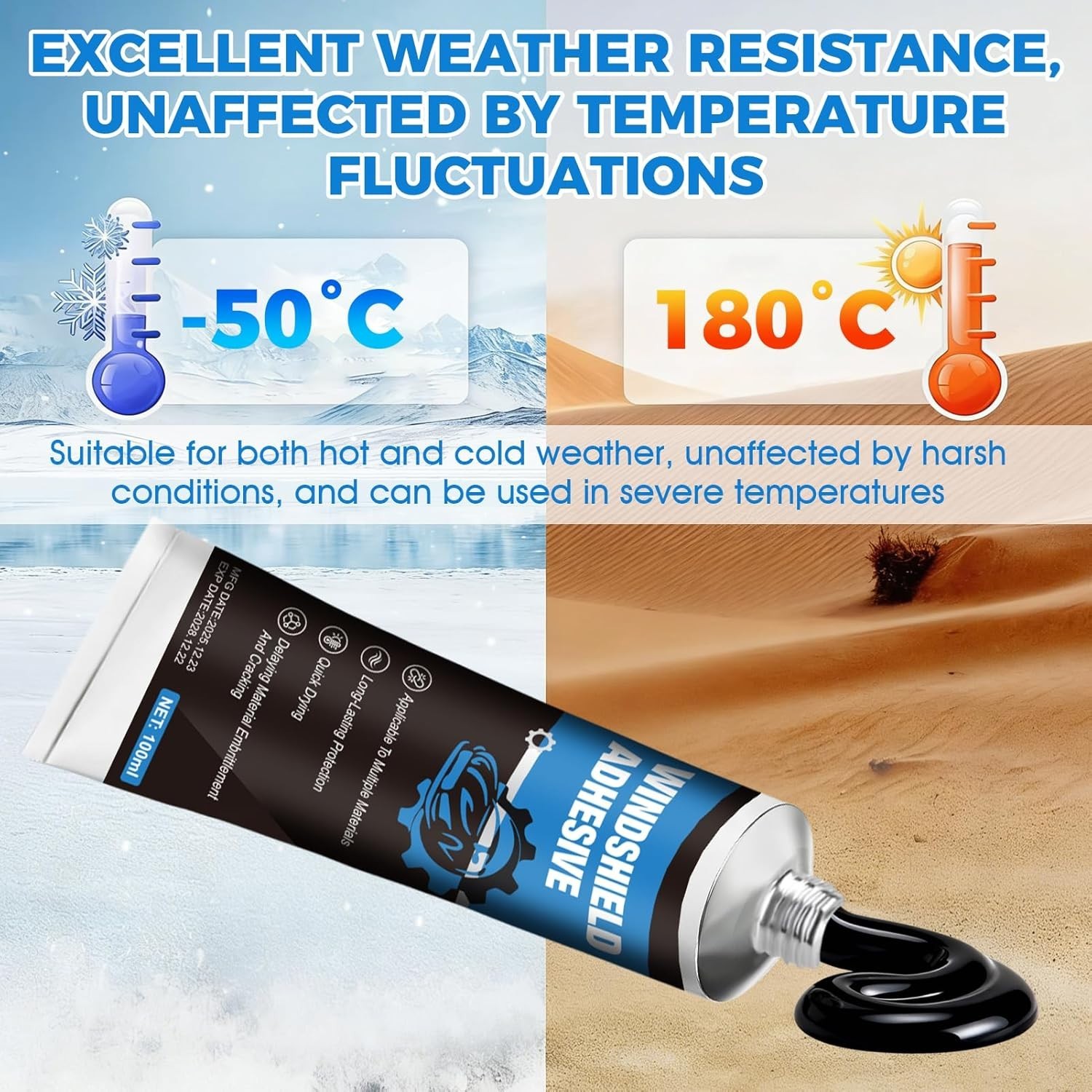 Complete Automotive Glass Adhesive Kit for Professional Windshield Installation