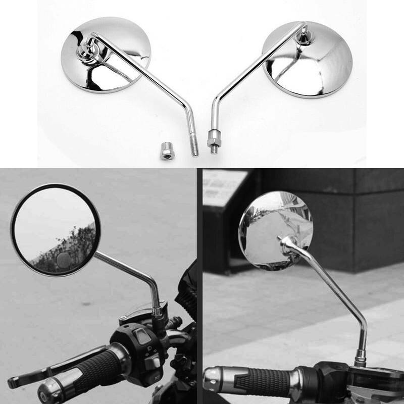 Motorcycle 10mm/M10 Chrome Round Rearview Mirror for Triumph Bonneville 650 T120