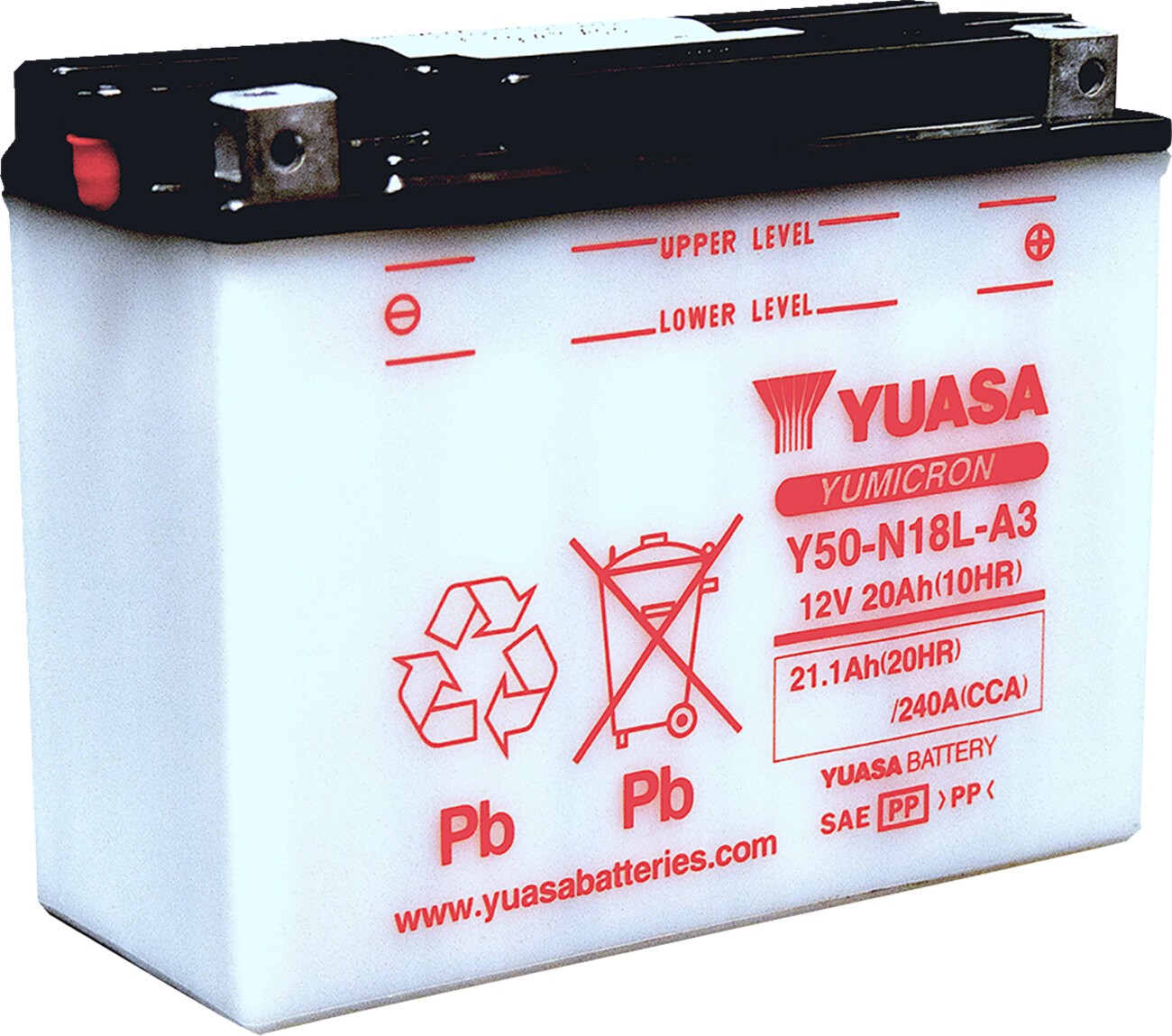 Yuasa Yumicron Battery Y50-N18L-A3 12V Lead Acid Dry Charged
