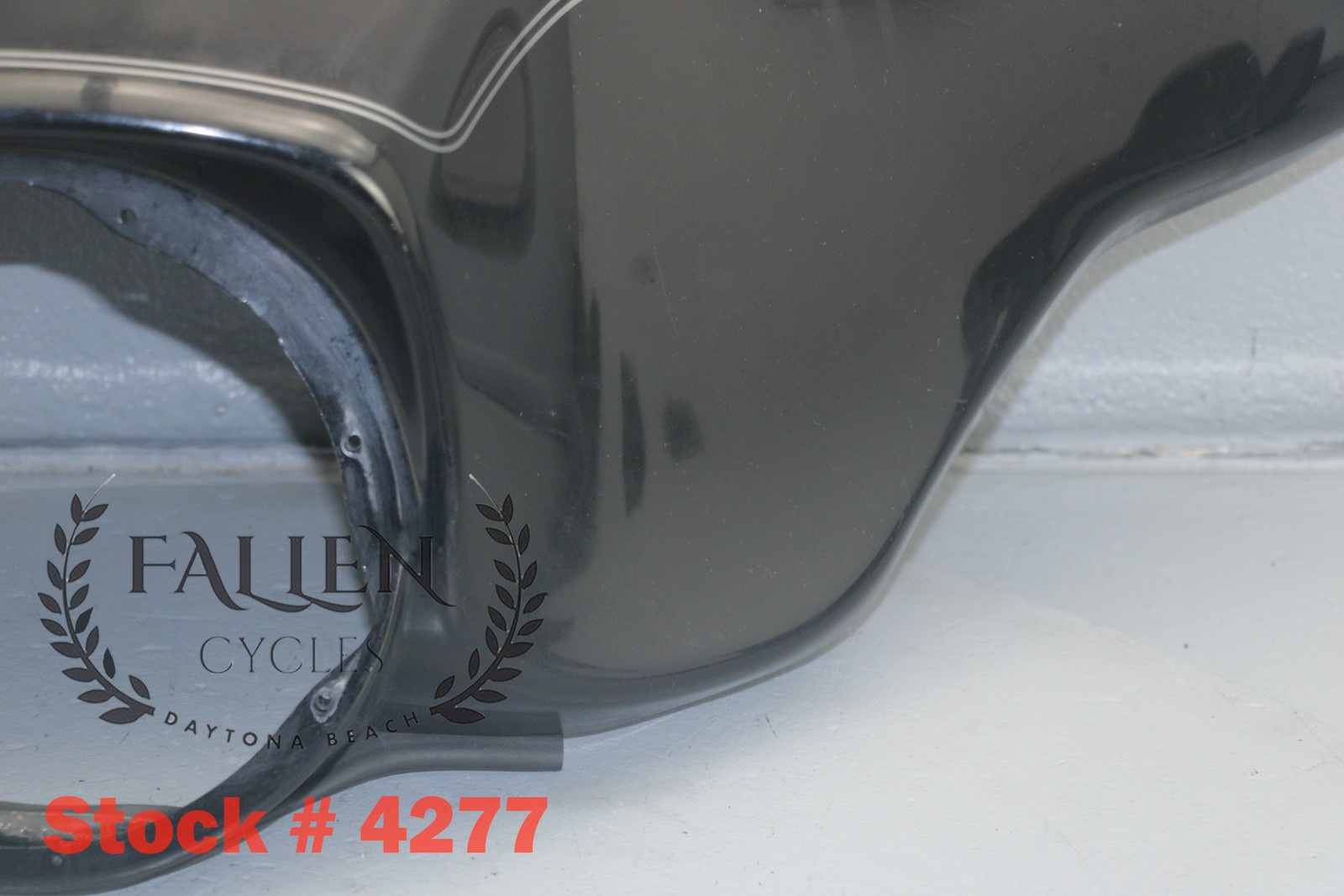 2008 Harley Electra Glide Front Outer Fairing VIVID BLACK SILVER STRIPES #4277
