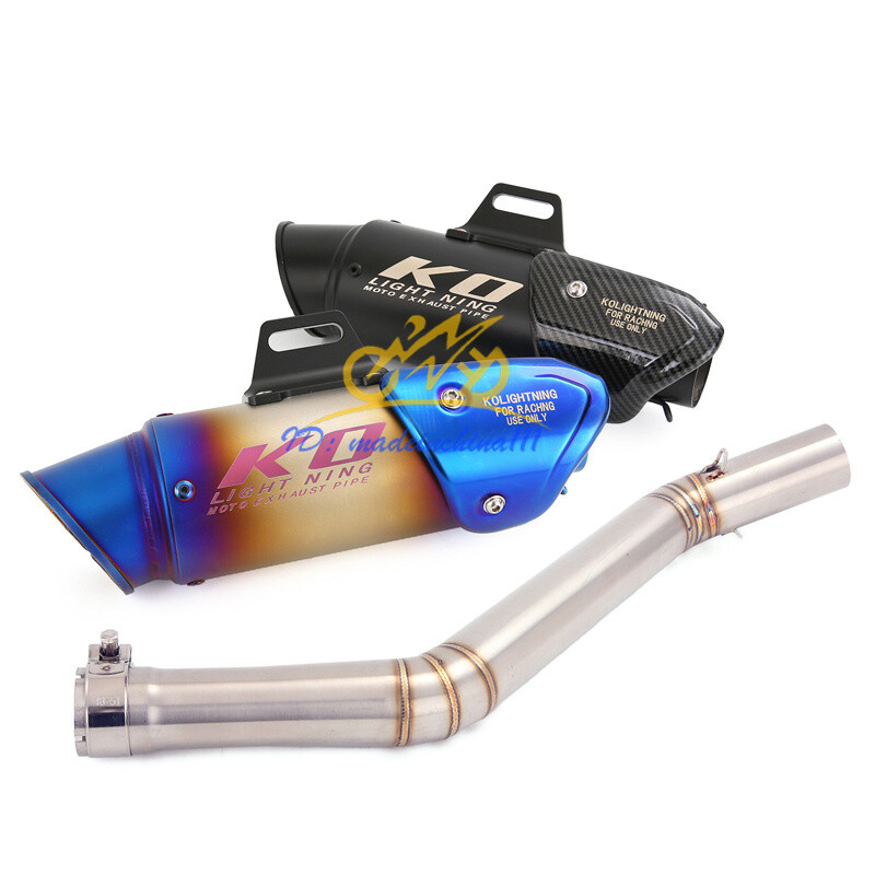 For CF-Moto 650MT 650NK 400NK Black Muffler Slip on Exhaust Mid Pipe System