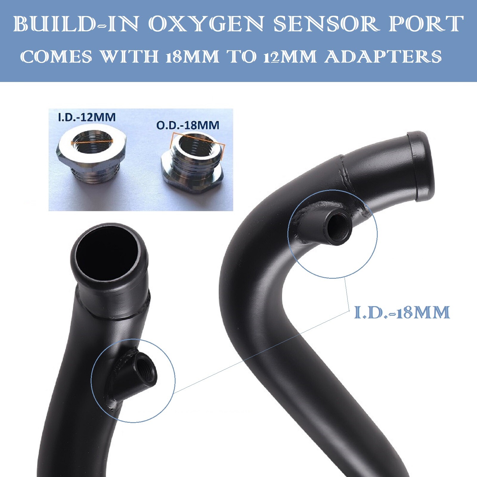 2″ O.D LAF Exhaust Pipes w/ Torque Cone for Harley Sportster Softail Matte Black
