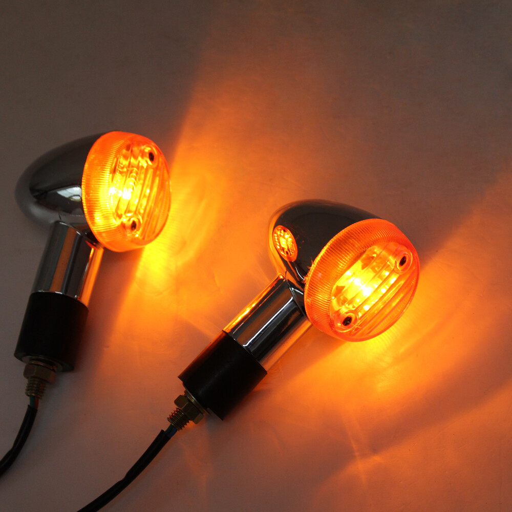 Pair Motorcycle Amber Turn Signals For Kawasaki VN Vulcan 500 800 88 900 Classic