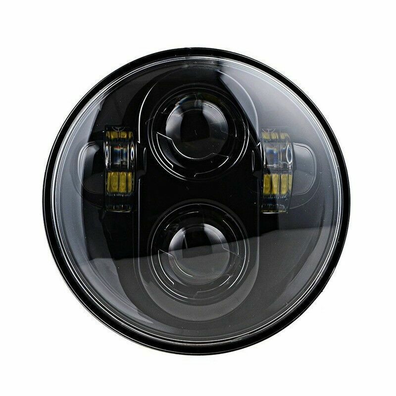 Black 5-3/4″ 5.75 LED Headlight High Low Beam Fit for Sportster XL 883 1200 Dyna