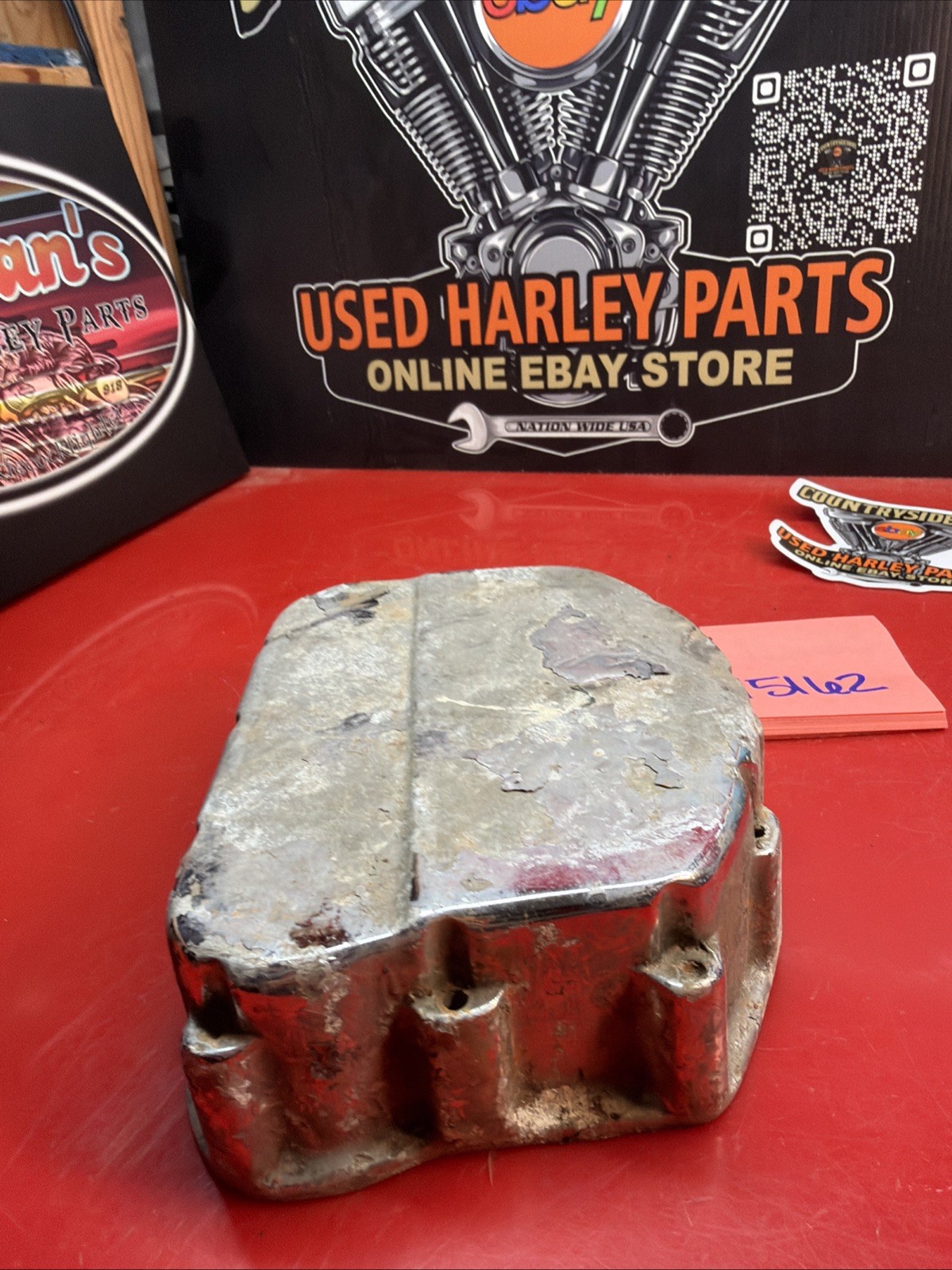 Harley Panhead Cast Aluminum Rocker Box Chopper ONE SINGLE BLEM CORROSION ART