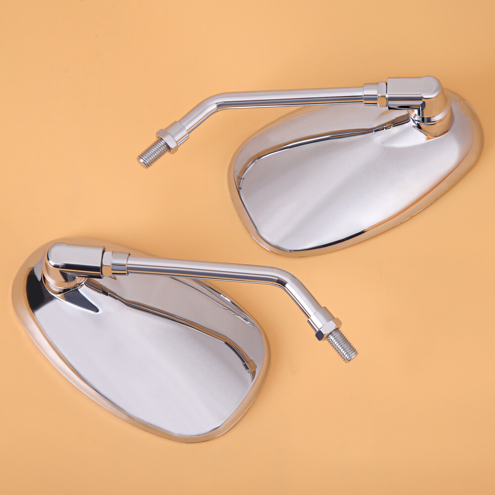 For Kawasaki Vulcan VN 500 800 900 1600 Chrome Rectangle Motorcycle Mirrors 10MM