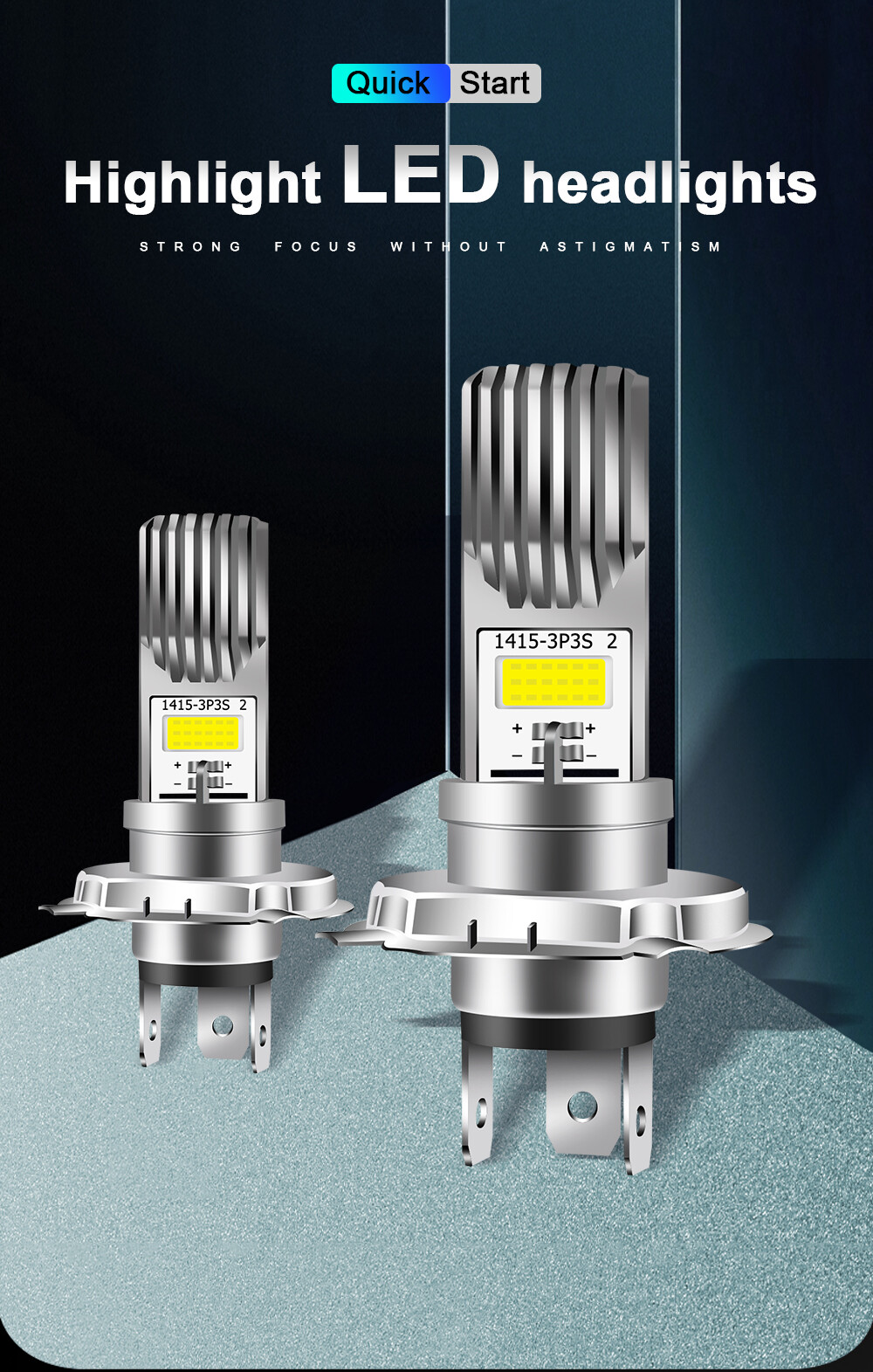Ultra Hi/Low LED AC/DC Bulb for Kawasaki OEM 92069-1069 12V 60/60W Visibility
