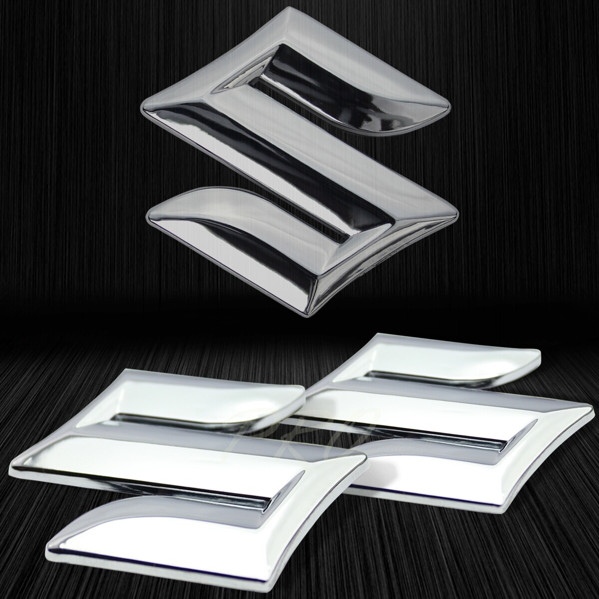 2x 2″x 4.5mm 3D Emblem Decal Logo Fairing/Fender Badge Sticker Suzuki Chromed