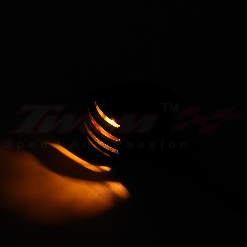 Pair Black Motorcycle Bullet Turn Signal Amber Light Indicator For Harley Honda