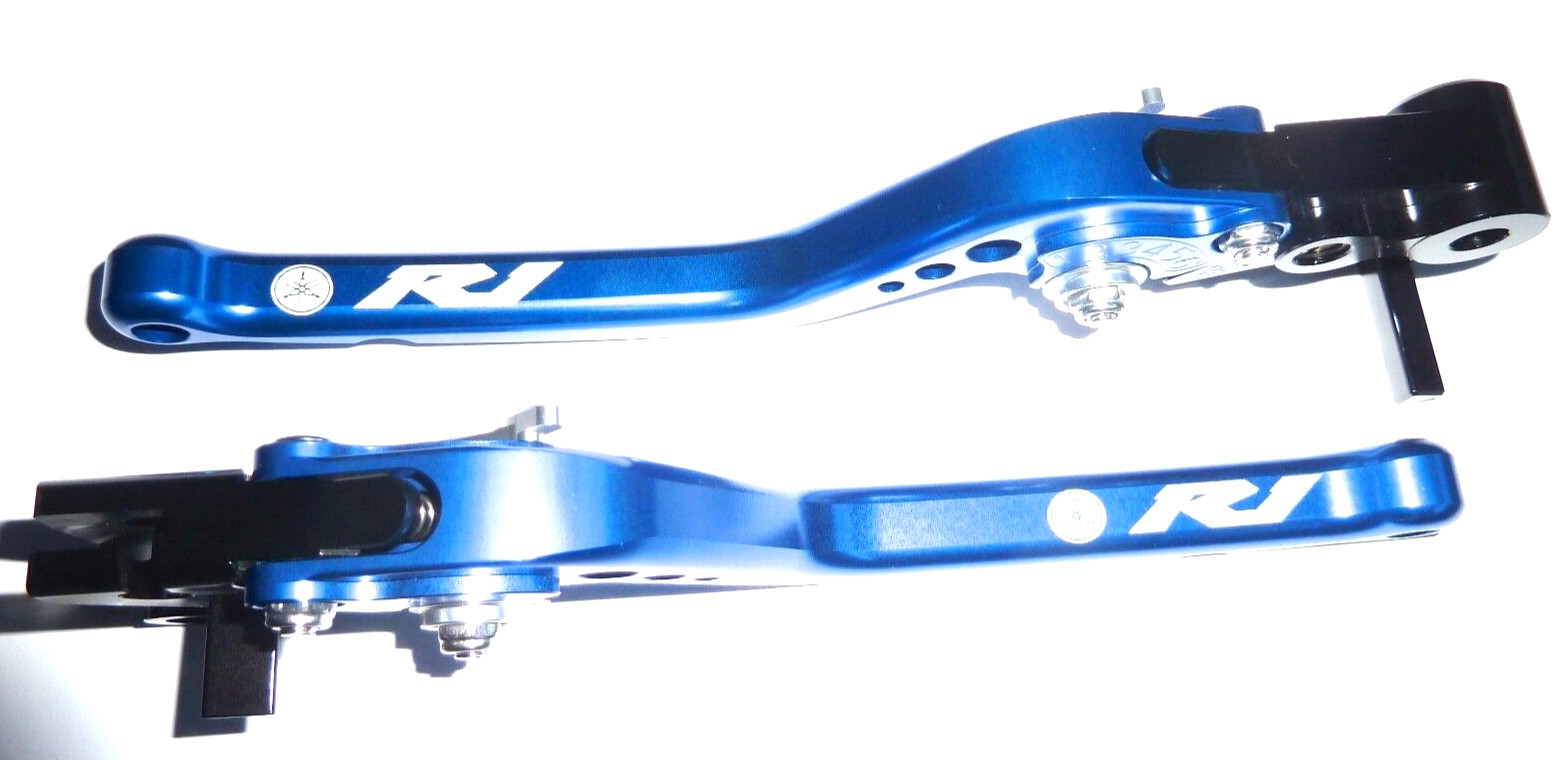 YAMAHA R1 R1S 2015-2023 BRAKE AND CLUTCH LONG BLUE LEVERS ROAD RACE TRACK S14AB